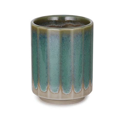 Japanese Handmade Yunomi Style Tea Cup Reactive Glaze 10 fl