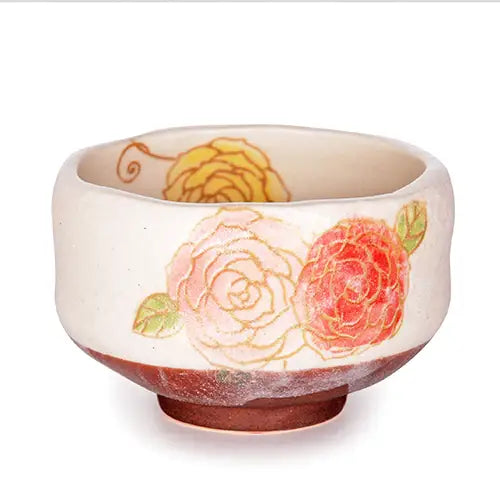 Floral Mix Mini Matcha Bowl 8oz 3.75"D x 1.5"H Porcelain
