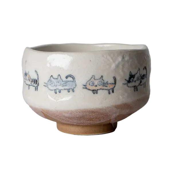 Neko Cats Mini Matcha Bowl 8oz 3.75"D x 1.5"H Porcelain